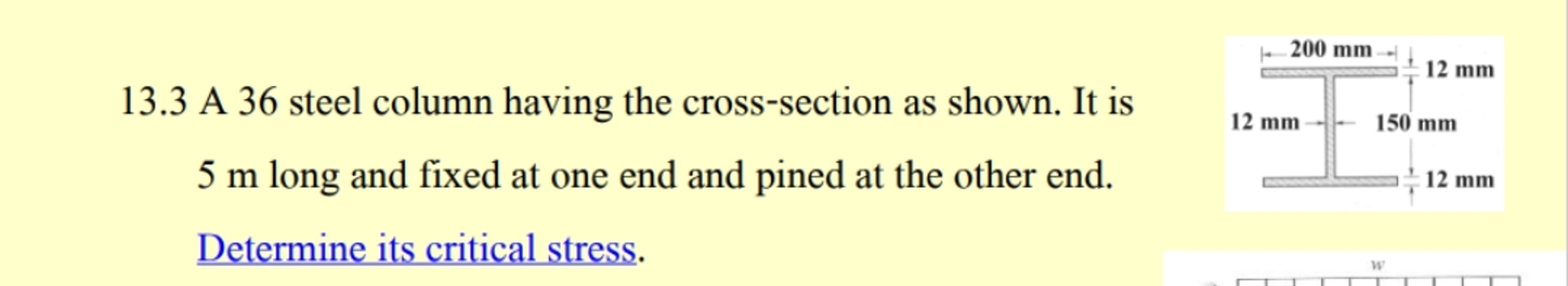 1 3 . 3 A 3 6 steel column having the cross -