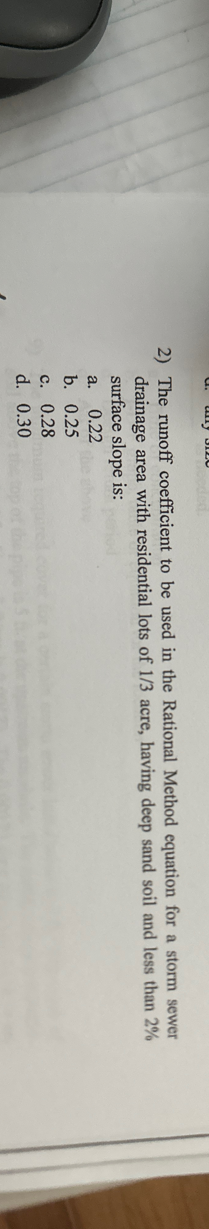 The runoff coefficient to be used in the Rational