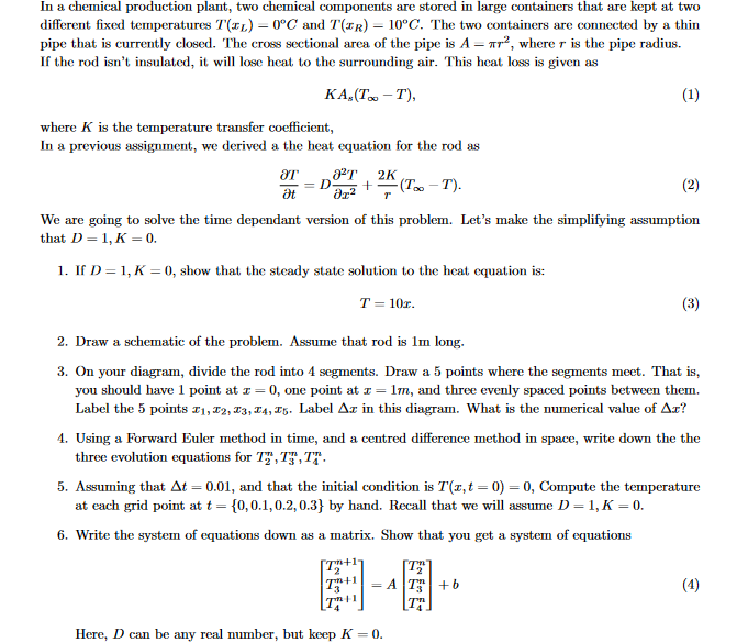 In a chemical production plant, two chemical