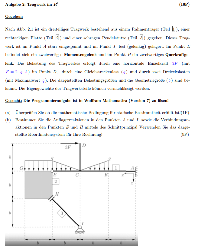 Task 2 : Supporting structure in R ^ 2 ( 1 0 P )