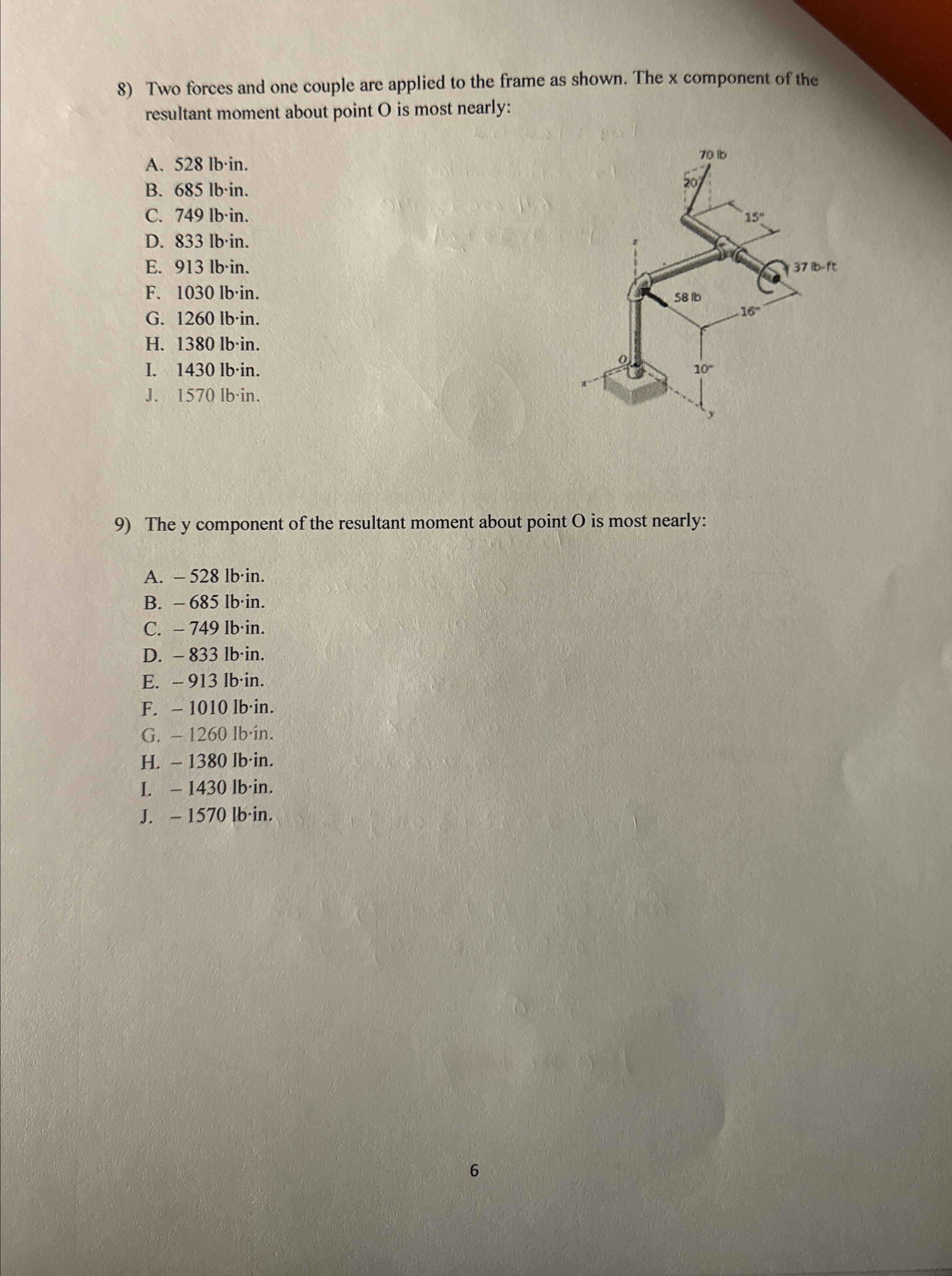 Two forces and one couple are applied to the