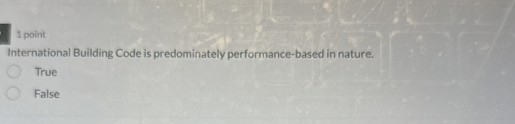 1 point International Building Code is