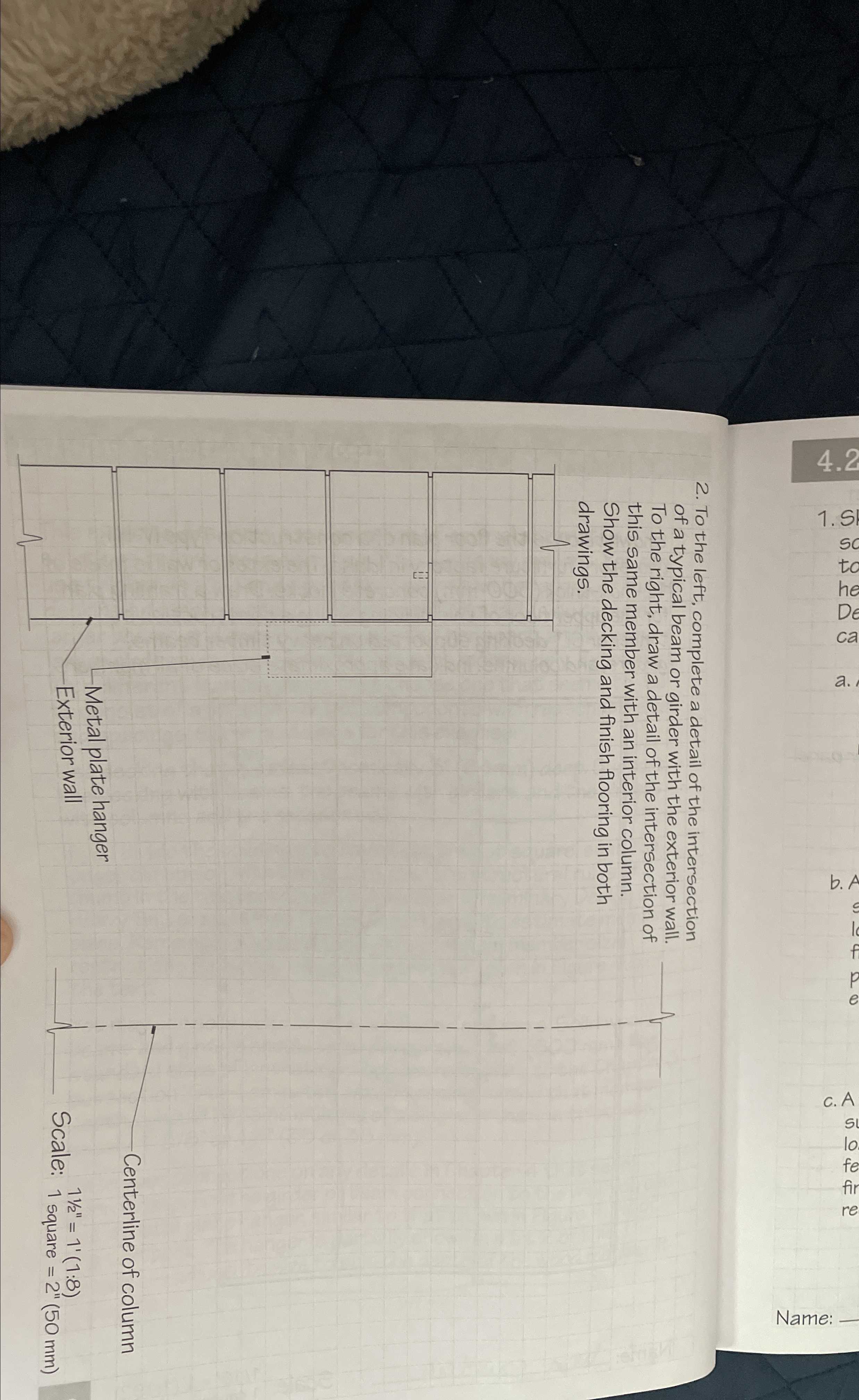 To the left, complete a detail of the