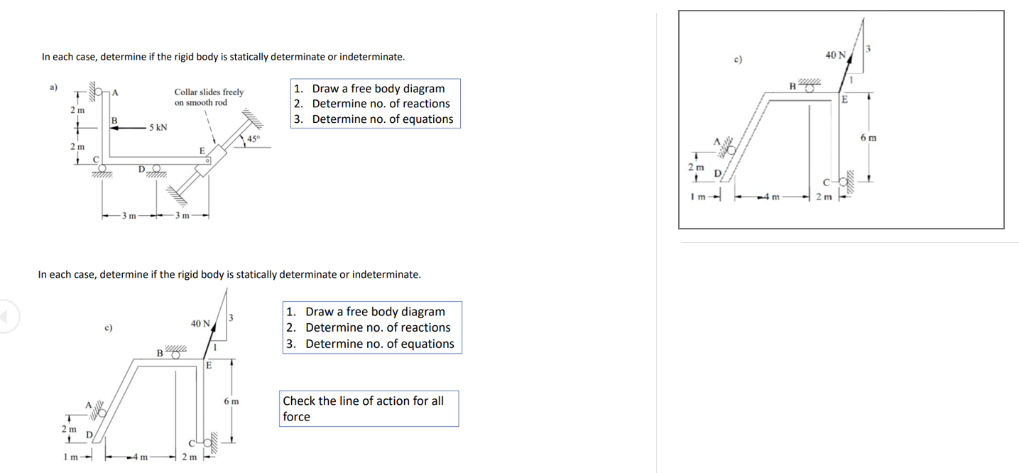 In each case, determine if the rigid body is
