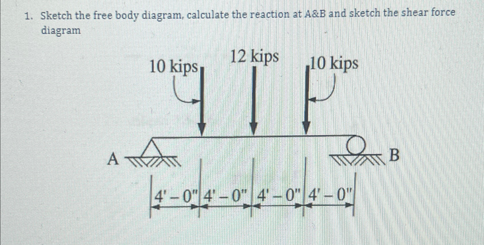 Sketch the free body diagram, calculate the