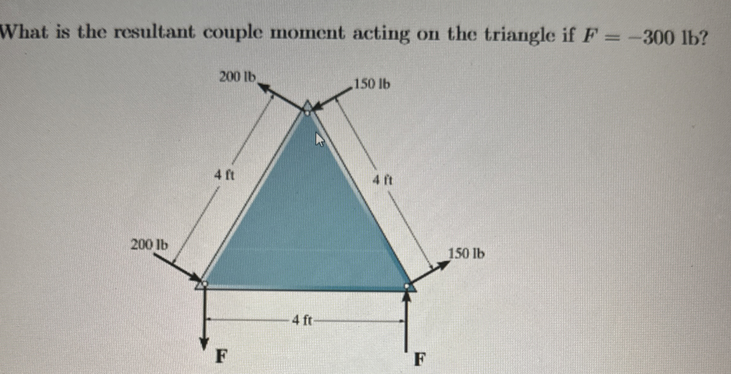 What is the resultant couple moment acting on the