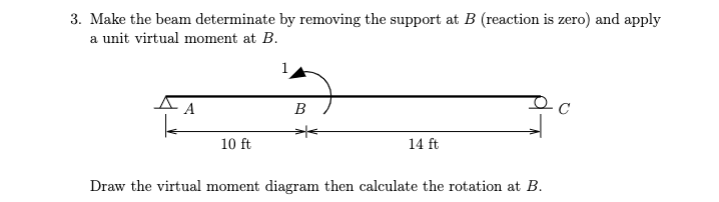Make the beam determinate by removing the support