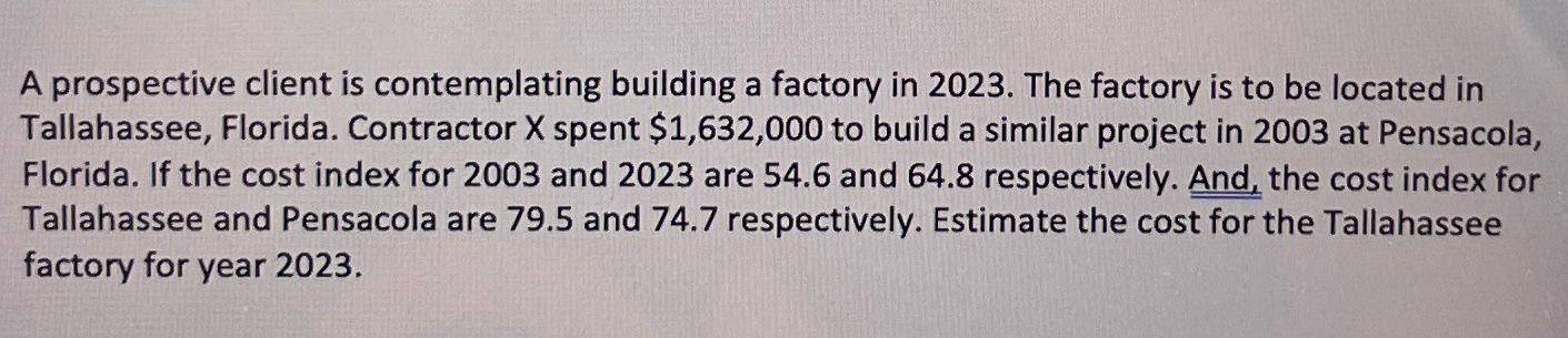 A prospective client is contemplating building a