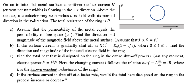 On an infinite flat metal surface, a uniform