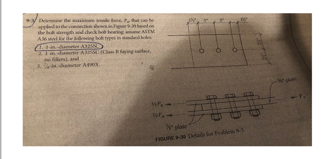 9 - 3 . Determine the maximum tensile force, P w