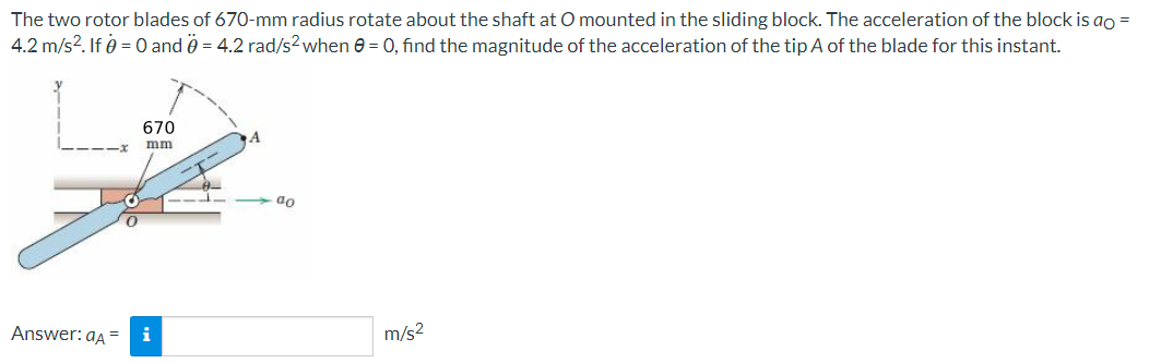 The two rotor blades of 6 7 0 - m m radius rotate