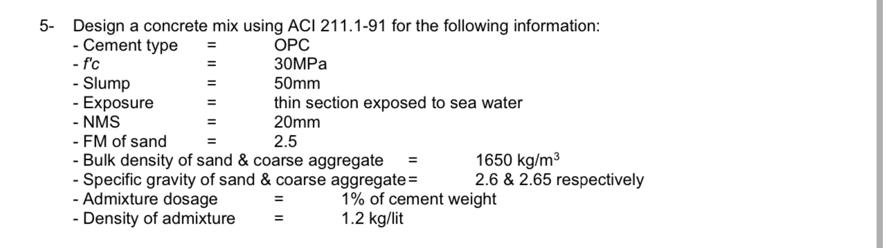 5 - Design a concrete mix using ACl 2 1 1 . 1 - 9