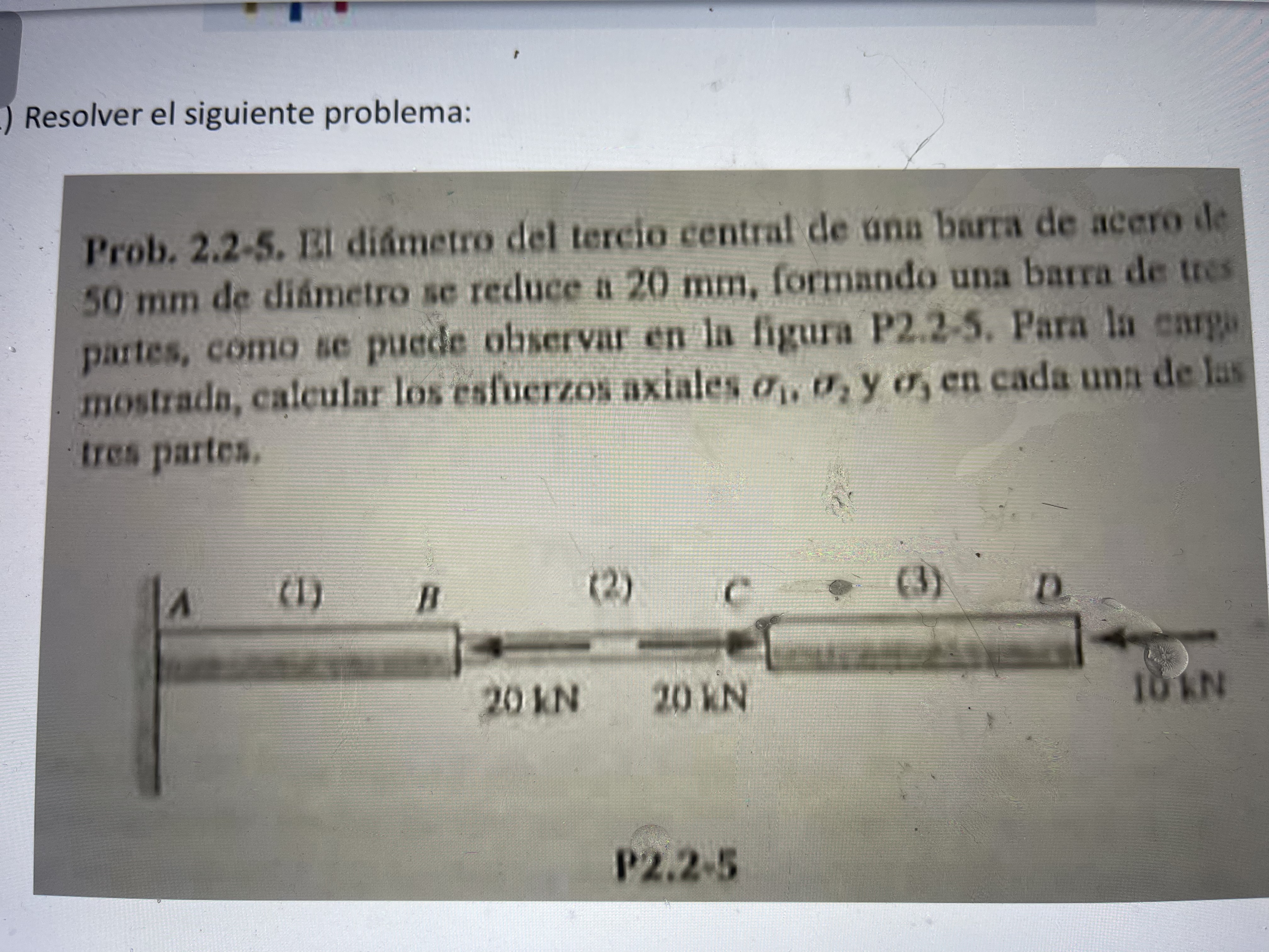 Calcular esfuerzos axiales