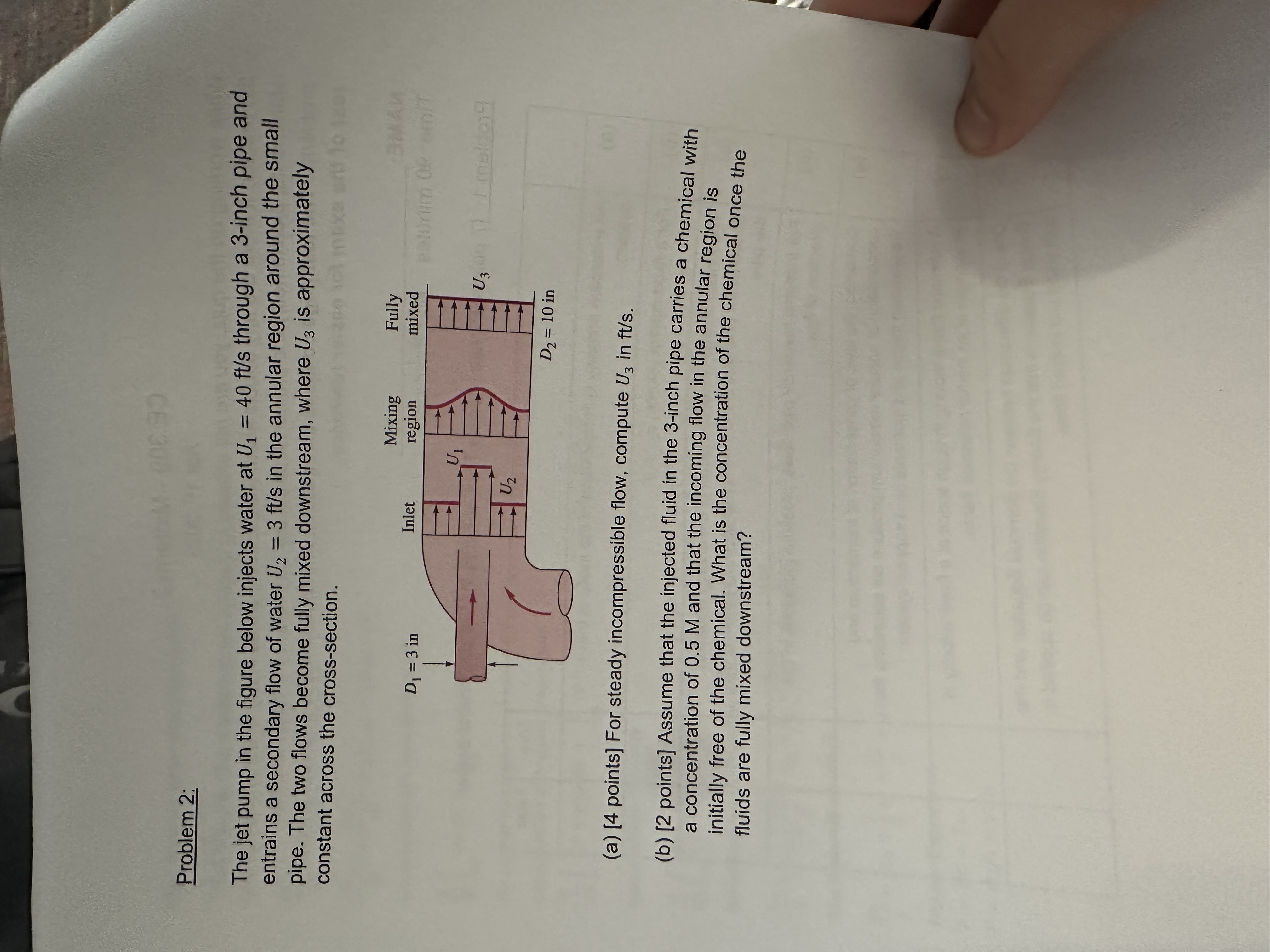 Problem 2 : The jet pump in the figure below