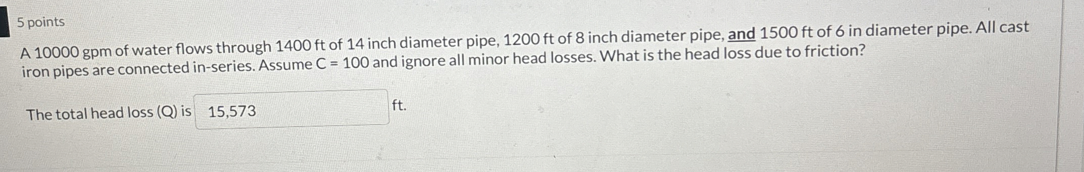 5 points A 1 0 0 0 0 g p m of water flows through