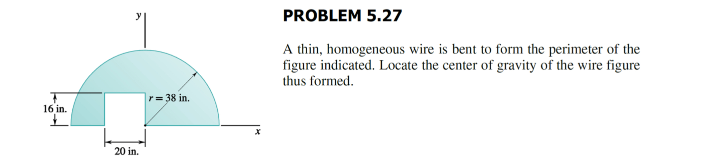 PROBLEM 5 . 2 7 A thin, homogeneous wire is bent