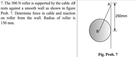 The 5 0 0 N roller is supported by the cable A B