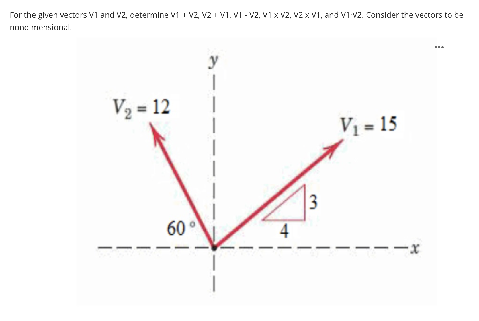 For the given vectors V 1 and V 2 , determine V 1
