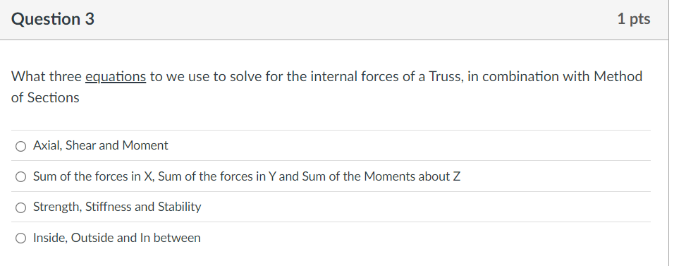 Question 3 What three equations to we use to