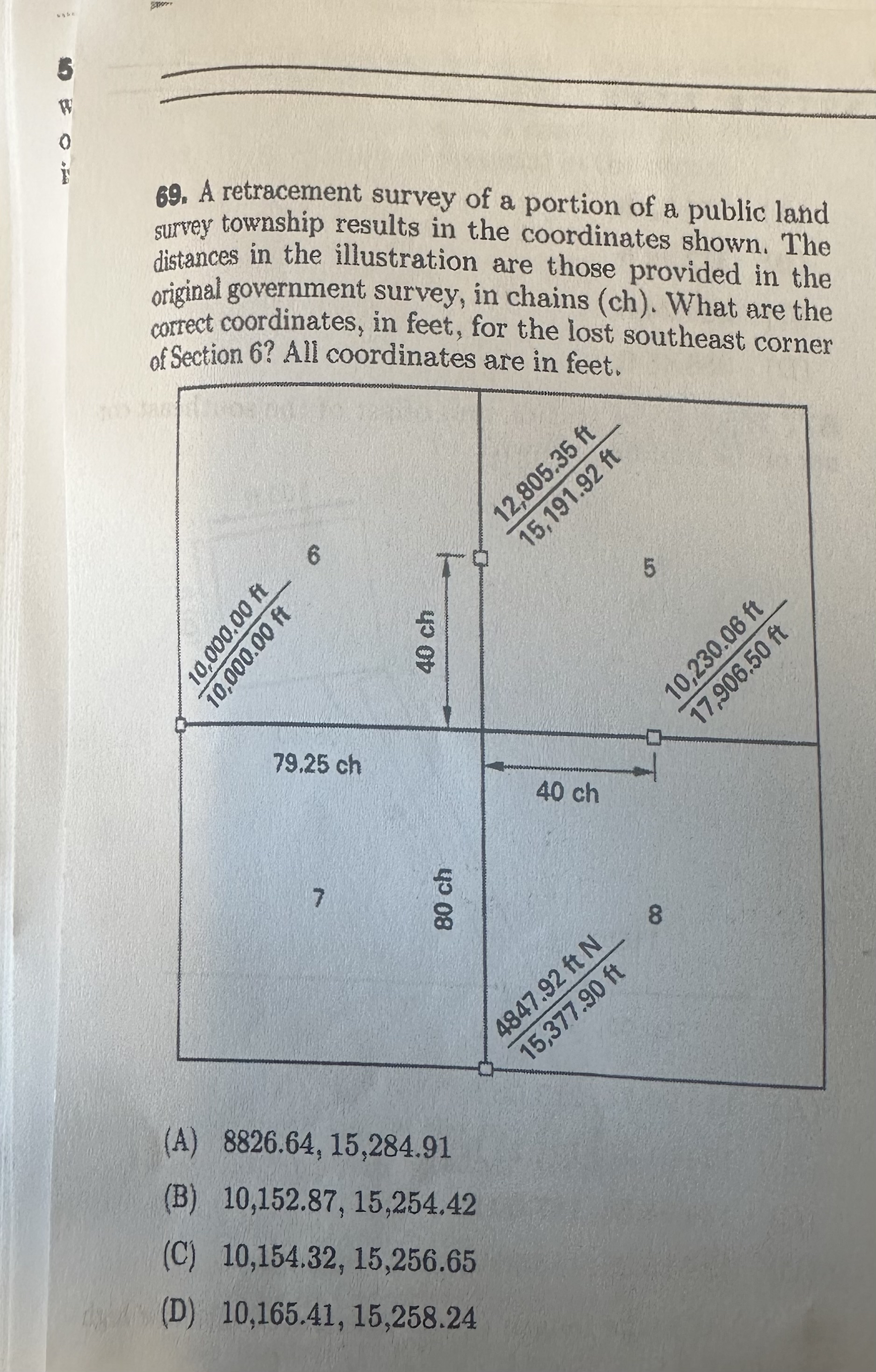 5 6 9 . A retracement survey of a portion of a