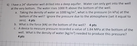 I have a 2 4 ' ' - diameter well drilled into a