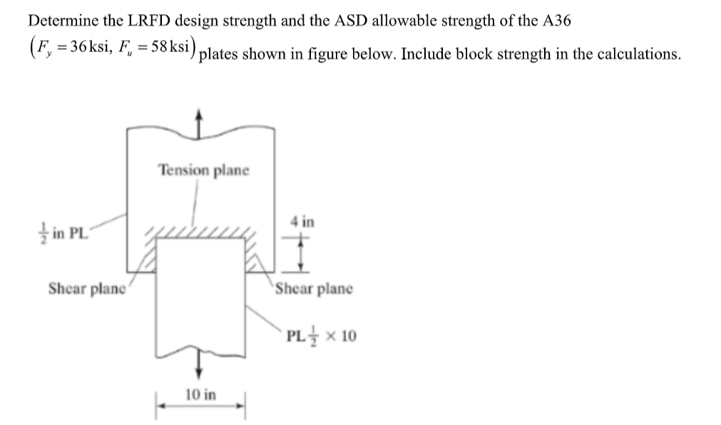 Determine the LRFD design strength and the ASD