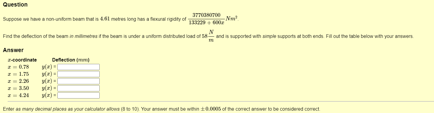 Question Suppose we have a non - uniform beam