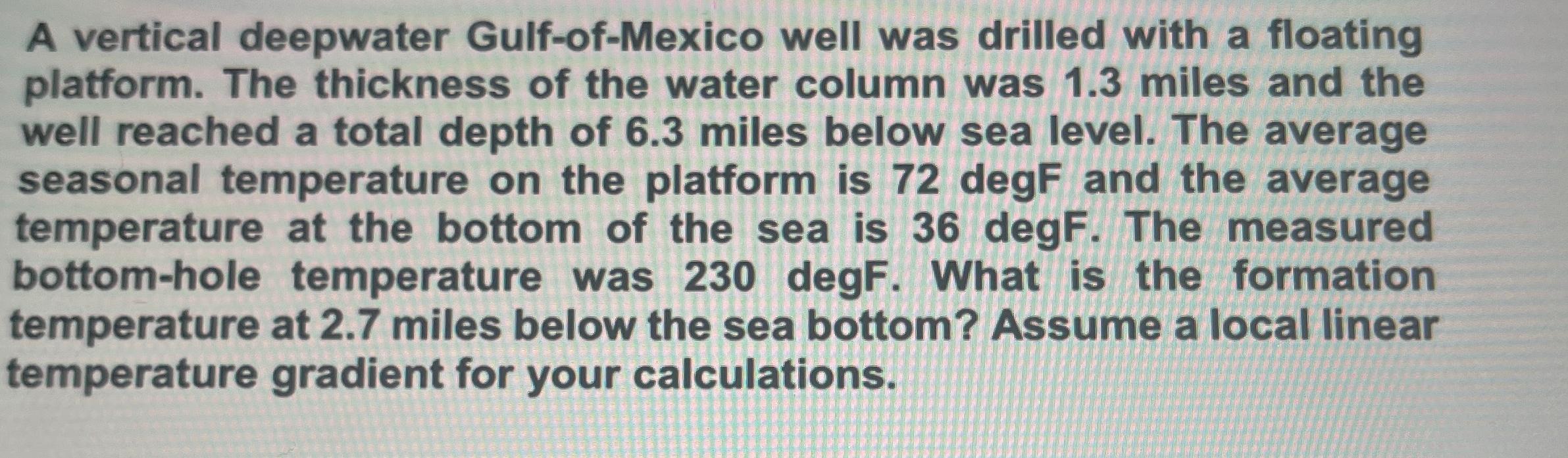 A vertical deepwater Gulf - of - Mexico well was