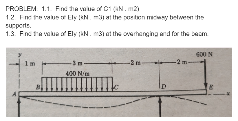 PROBLEM: 1 . 1 . Find the value of C 1 ( k N . m