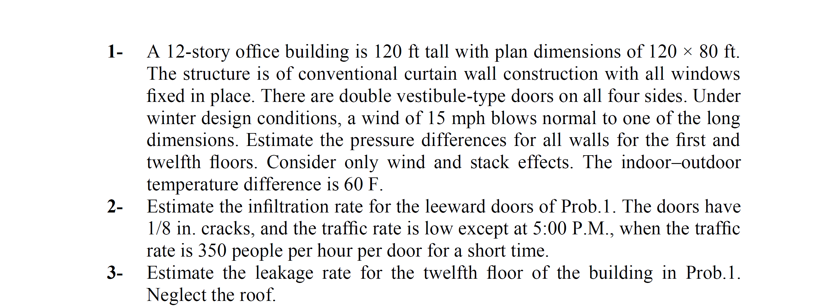 2 - Estimate the infiltration rate for the
