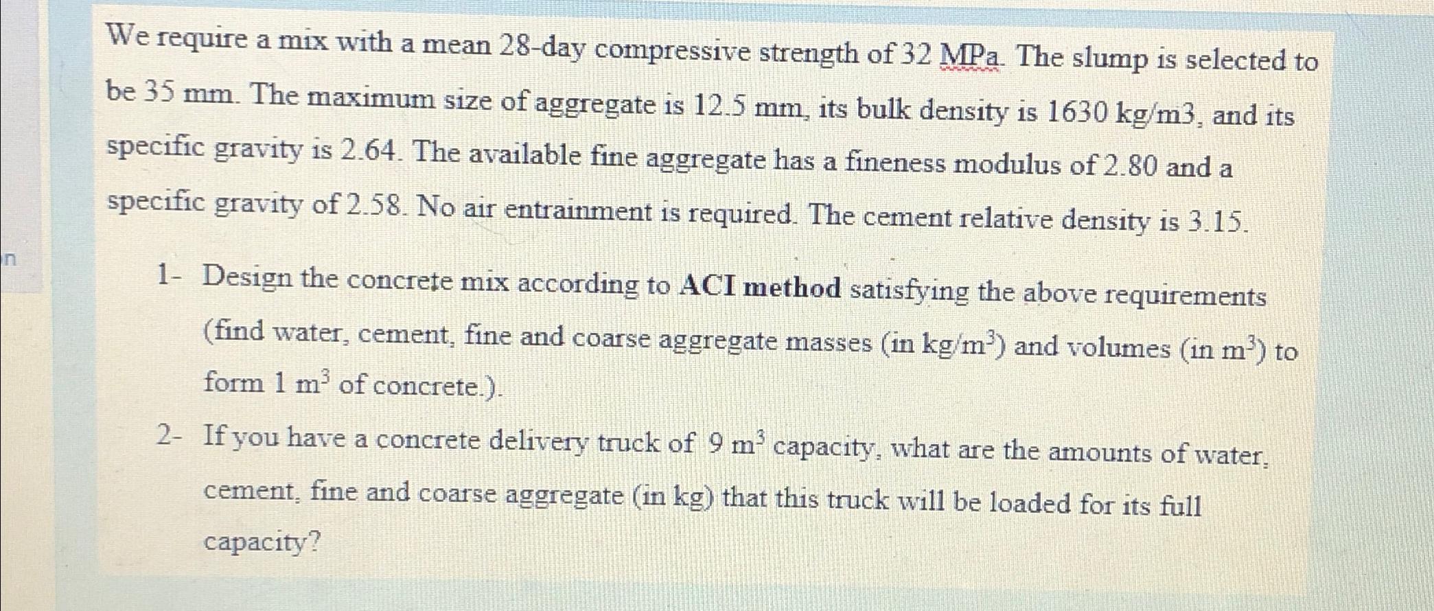 We require a mix with a mean 2 8 - day