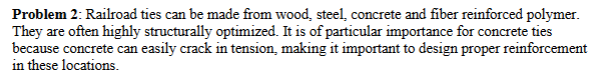 Problem 2 : Railroad ties can be made from wood,