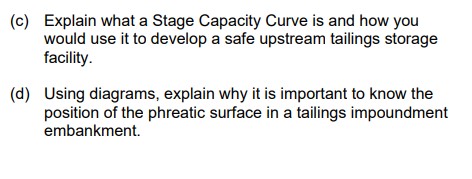( c ) Explain what a Stage Capacity Curve is and