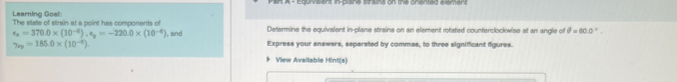 Leeming Goul: The stato of strain al a point has