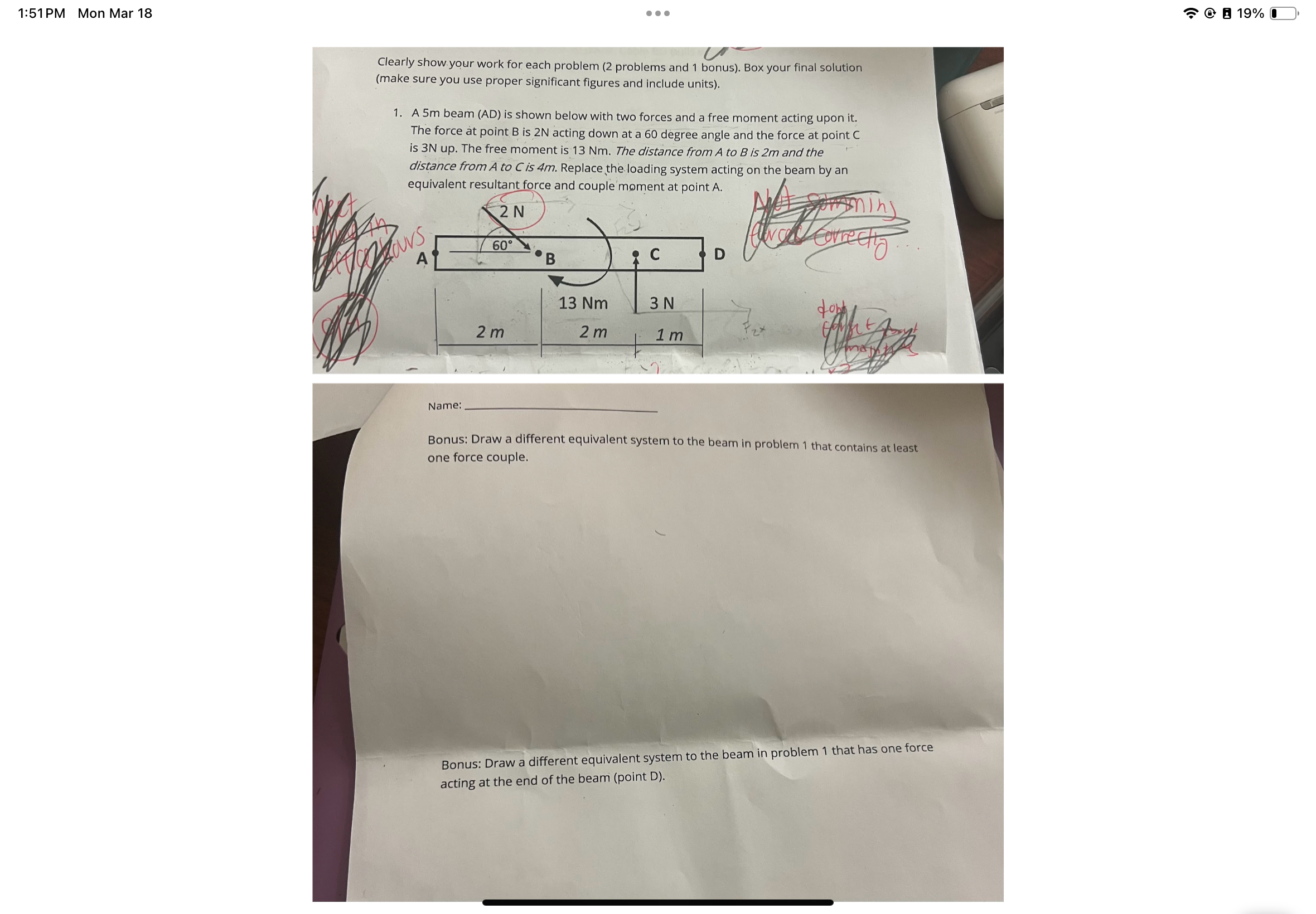 Clearly show your work for each problem ( 2