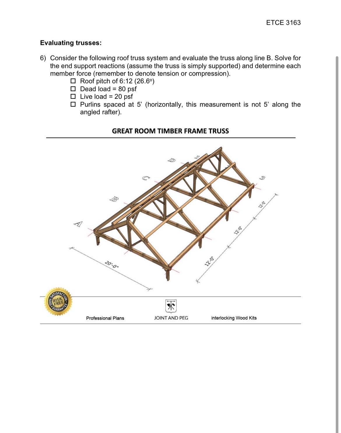 ETCE 3 1 6 3 Evaluating trusses: Consider the