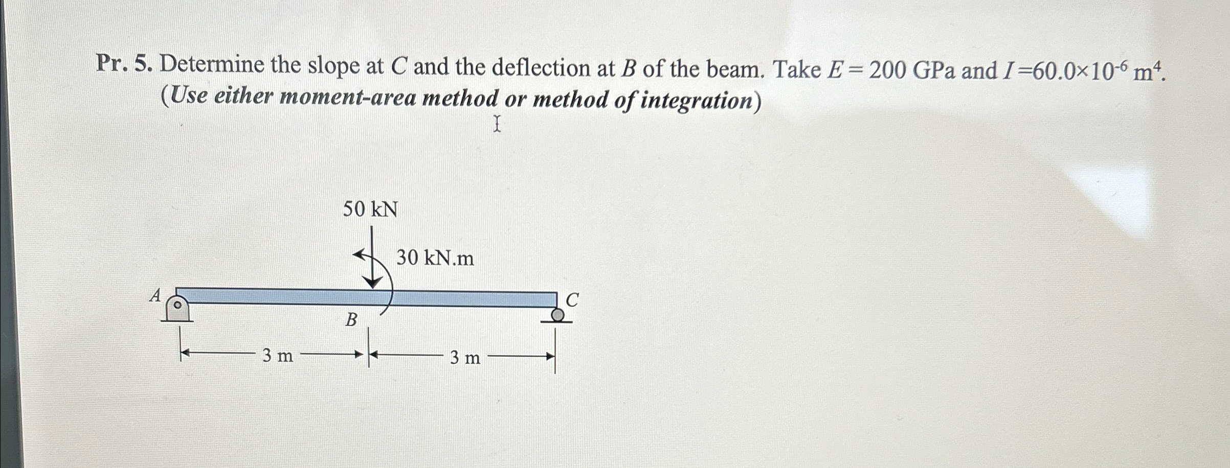 Pr . 5 . Determine the slope at C and the