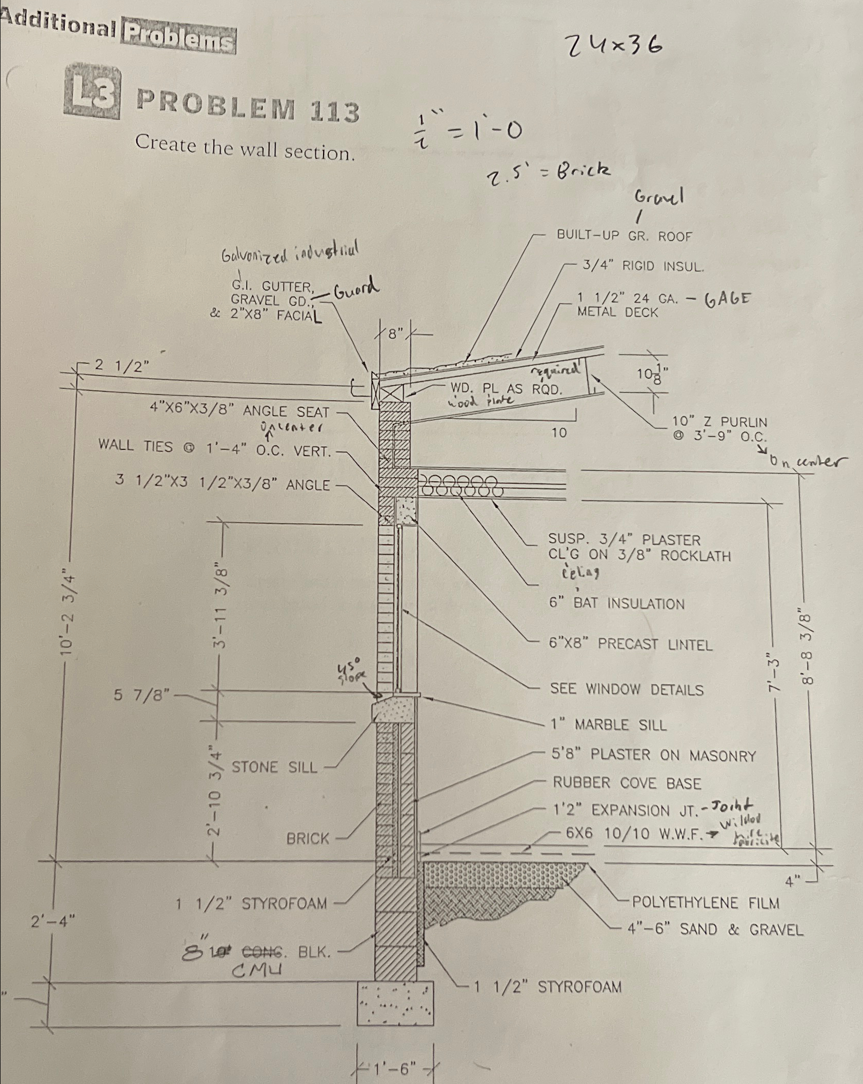 2 4 3 6 PROBLEM 1 1 3 Create the wall section. 1