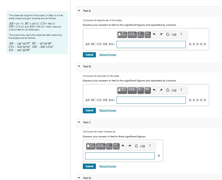 The observed lengths of the sides ( in feet ) of