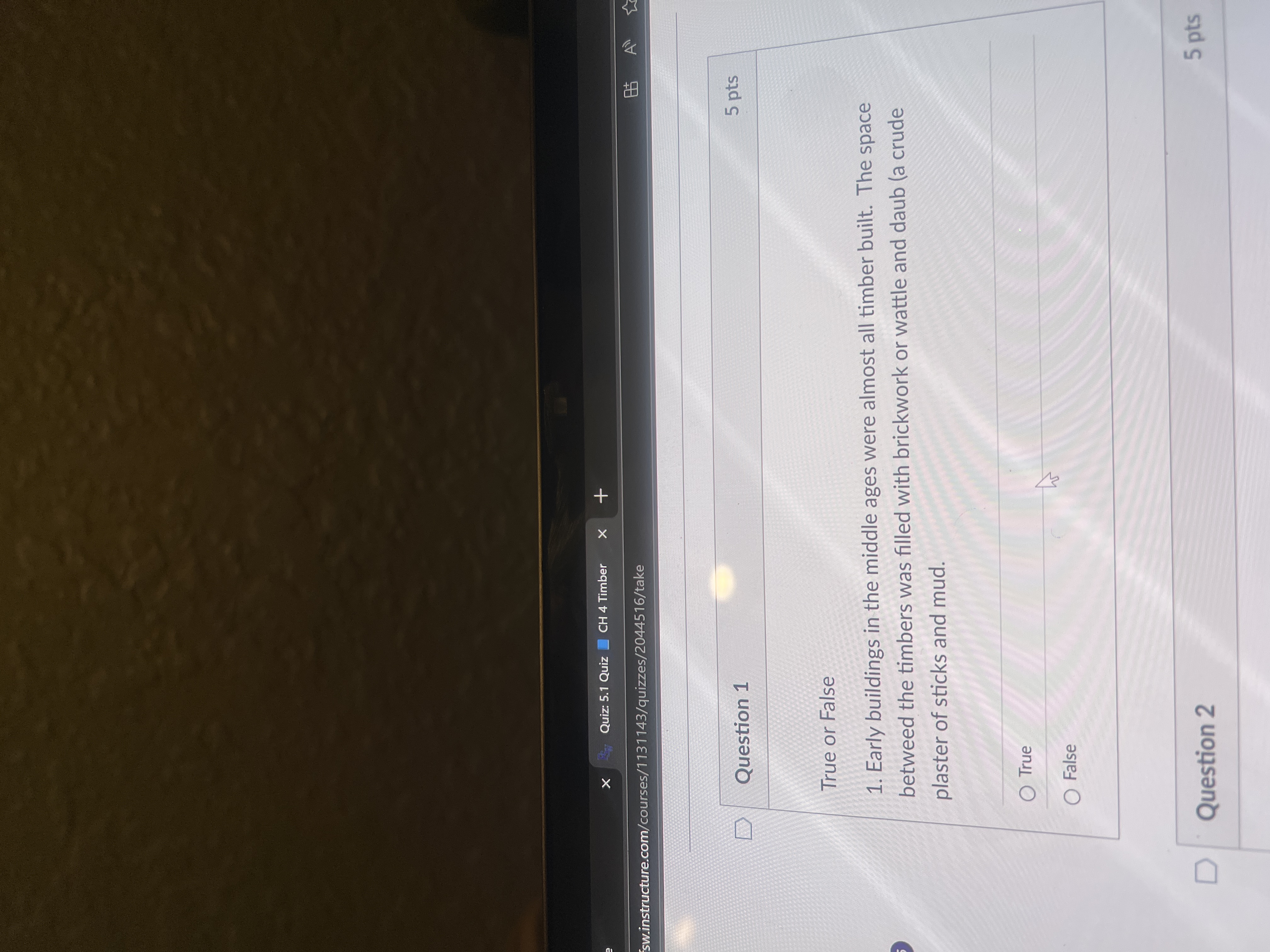 early buildings inQuestion 1 True or False Early