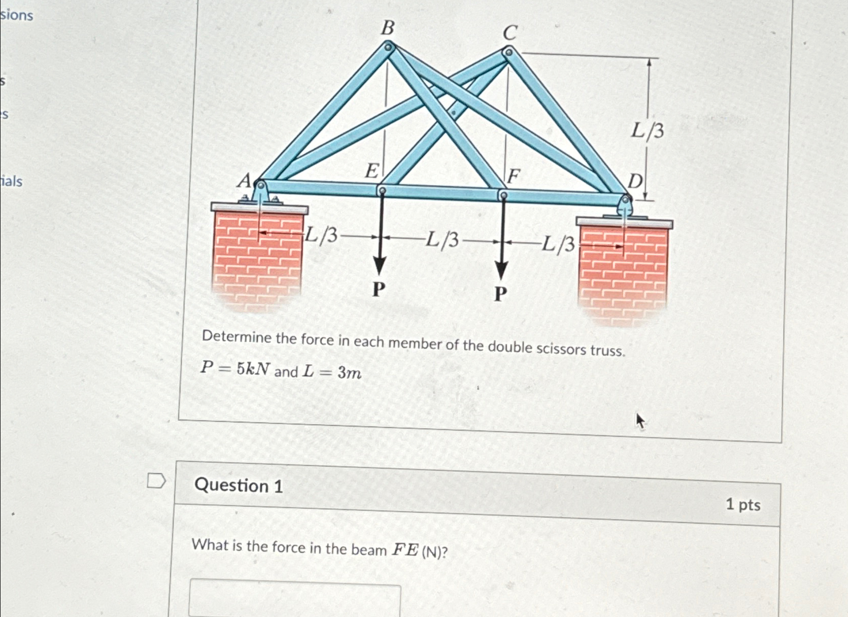 Determine the force in each member of the double