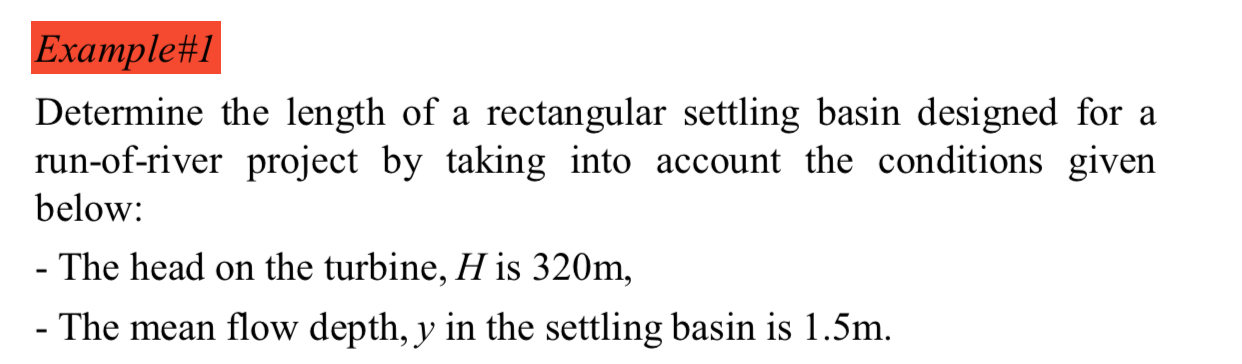 Determine the length of a rectangular settling