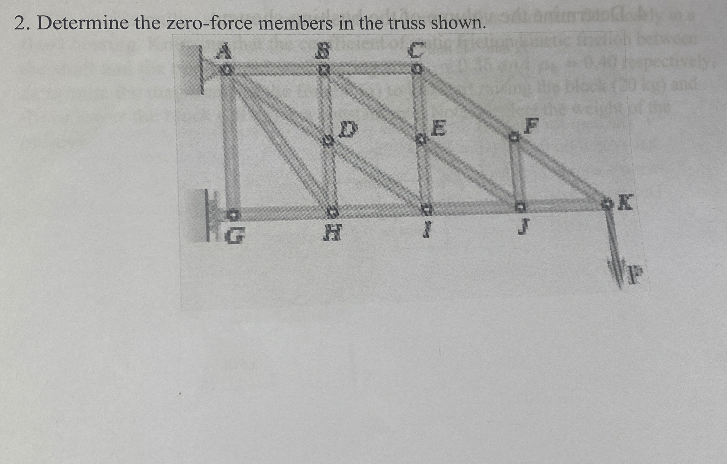 Determine the zero - force members in the truss