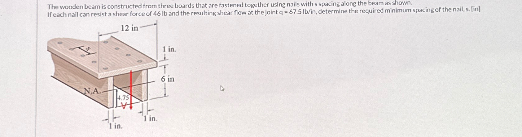 The wooden beam is constructed from three boards