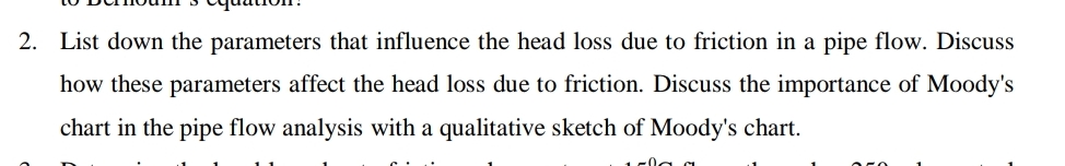 List down the parameters that influence the head