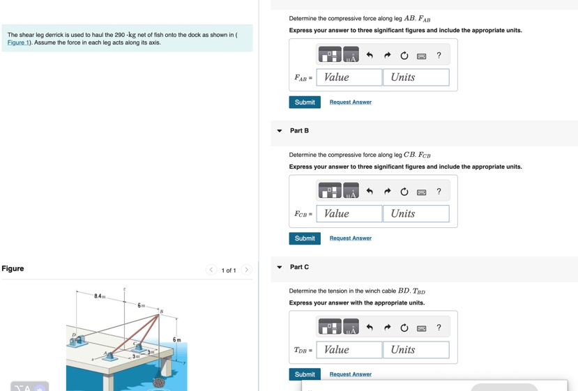 Determine the compressive force along l o g A B ,