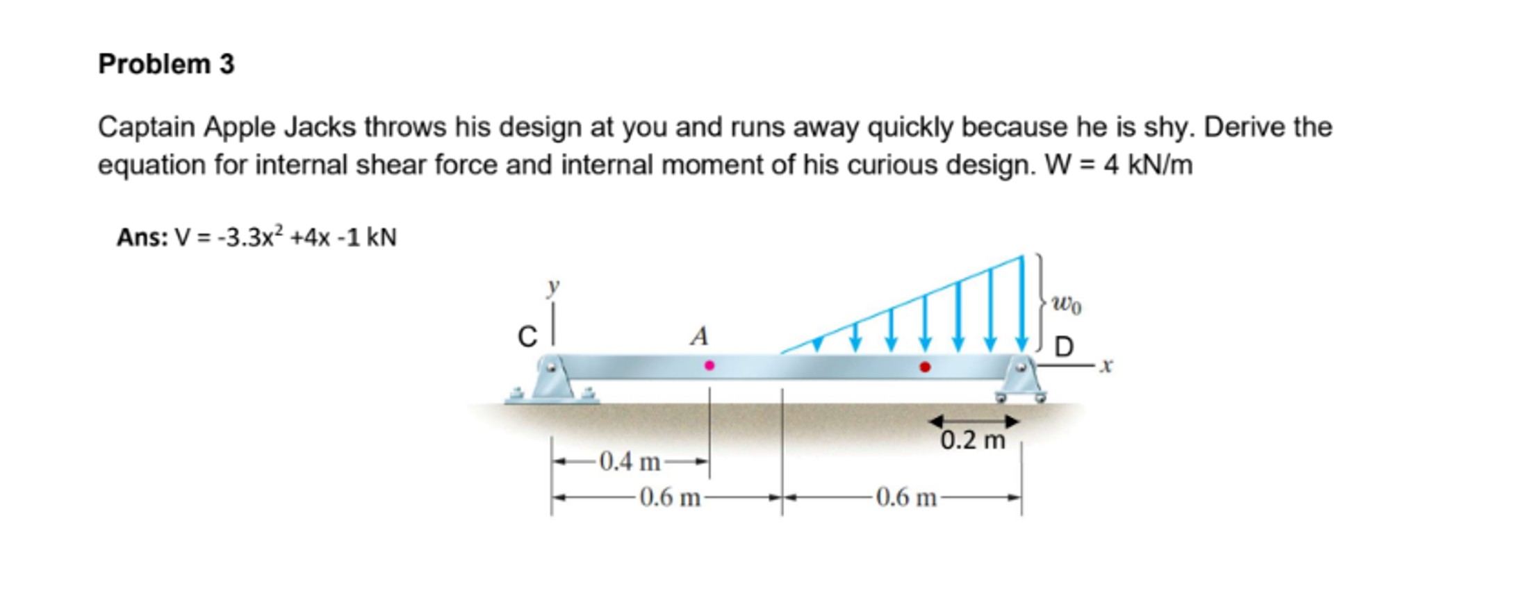 Problem 3 Captain Apple Jacks throws his design