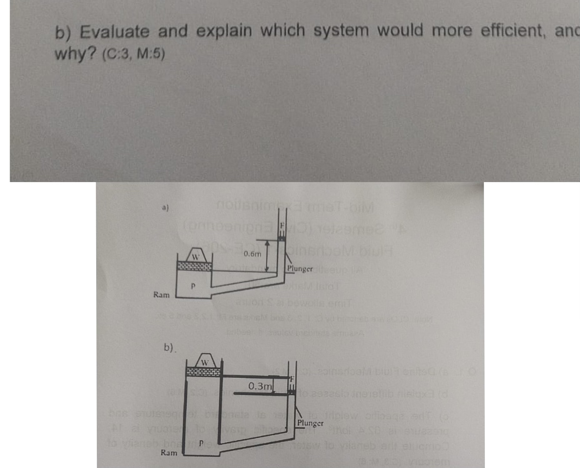 b ) Evaluate and explain which system would more