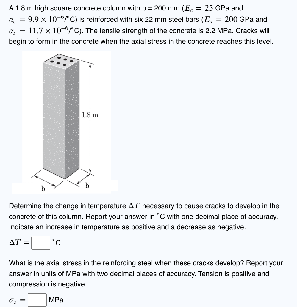 A 1 . 8 m high square concrete column with and {