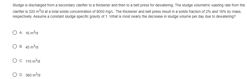 Sludge is discharged from a secondary clarifier